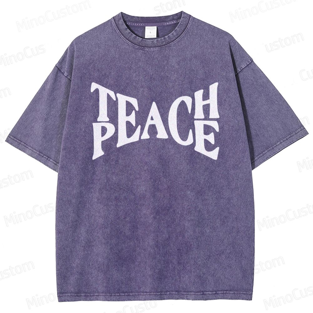Vintage Washed “PEACE” Graphic T - Shirt