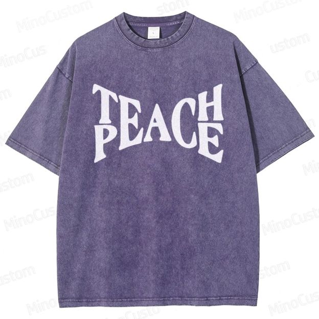Vintage Washed “PEACE” Graphic T - Shirt