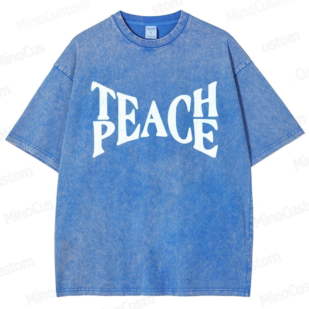 Vintage Washed “PEACE” Graphic T - Shirt