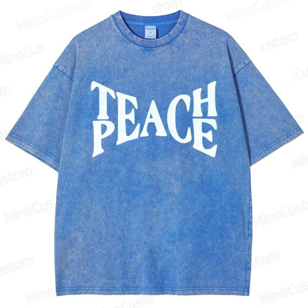 Vintage Washed “PEACE” Graphic T - Shirt