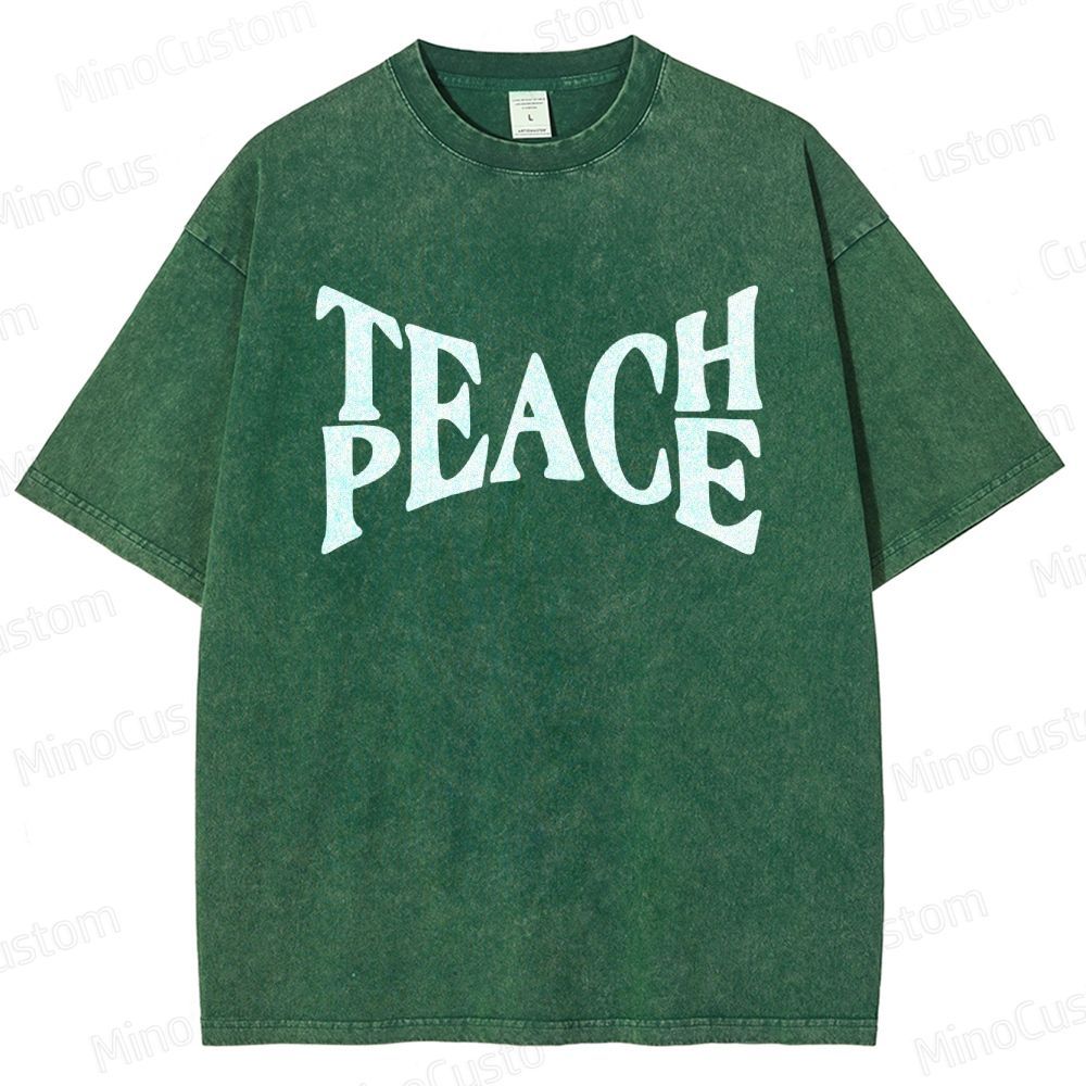 Vintage Washed “PEACE” Graphic T - Shirt