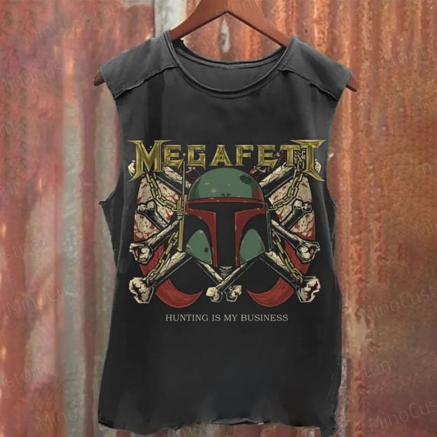 Vintage Star Wars Boba Fett - Inspired Megafett Graphic Washed Tank Top