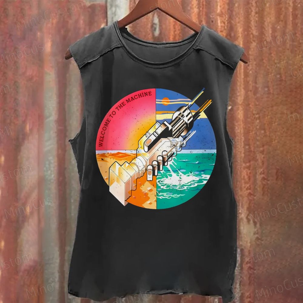 Vintage Pink Floyd “Welcome to the Machine” Graphic Washed Tank Top