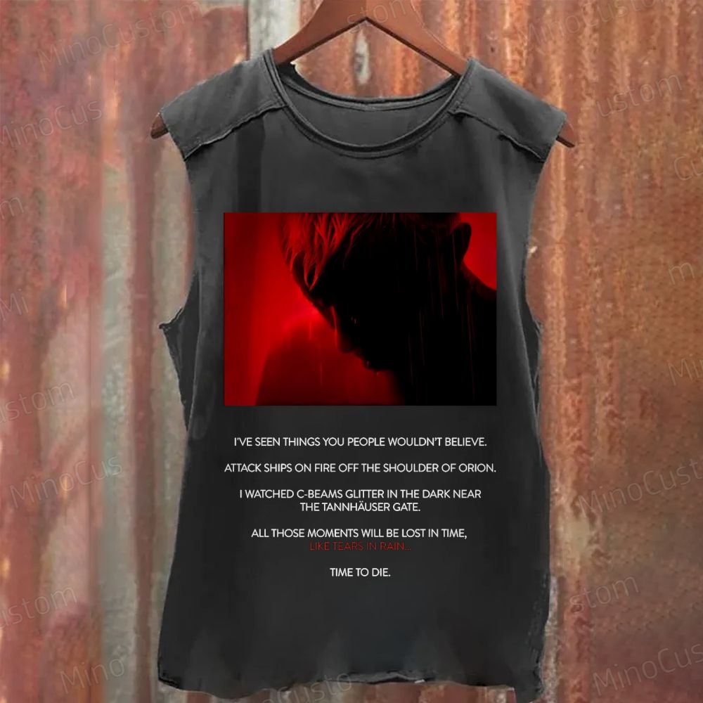 Blade Runner “Tears in Rain” Monologue Graphic Washed Tank Top
