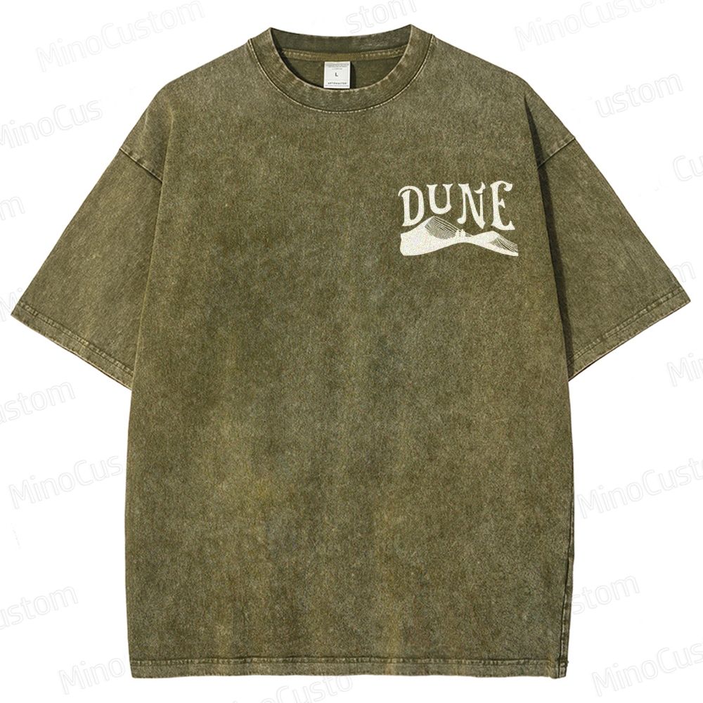 “ARRAKIS – Desert Planet Tribute” Sci-Fi Line Art Graphic Washed T-Shirt