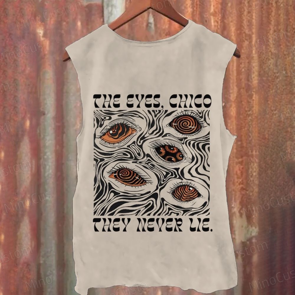 “THE EYES, CHICO” Psychedelic Eye Graphic Tank Top