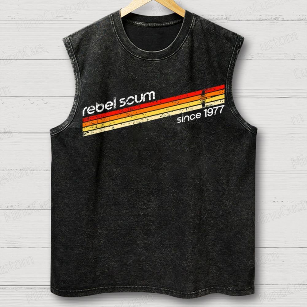 Unisex Rebel Scum 1977 Geek Washed Tank Top