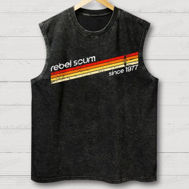 Unisex Rebel Scum 1977 Geek Washed Tank Top