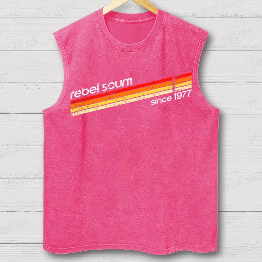 Unisex Rebel Scum 1977 Geek Washed Tank Top