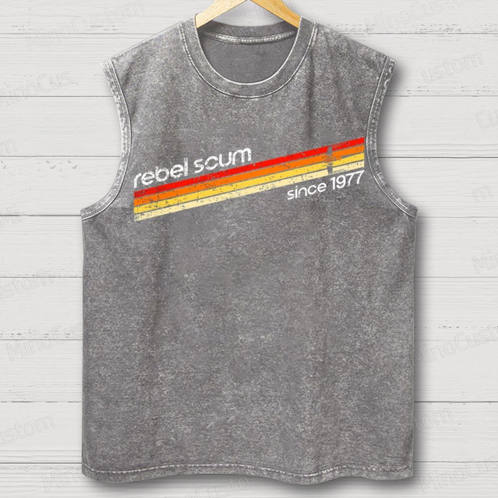 Unisex Rebel Scum 1977 Geek Washed Tank Top