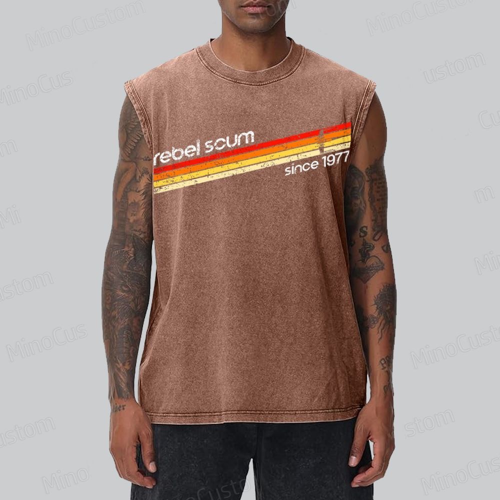 Unisex Rebel Scum 1977 Geek Washed Tank Top