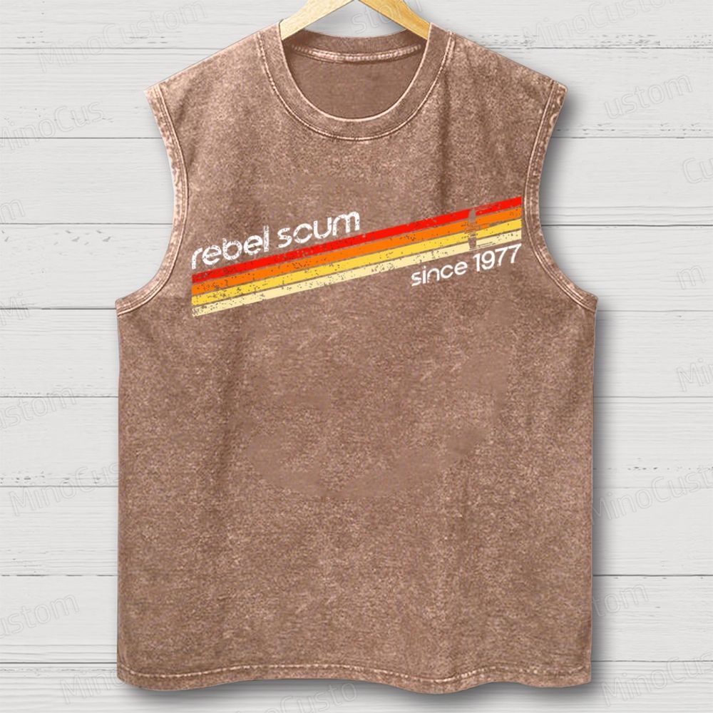Unisex Rebel Scum 1977 Geek Washed Tank Top