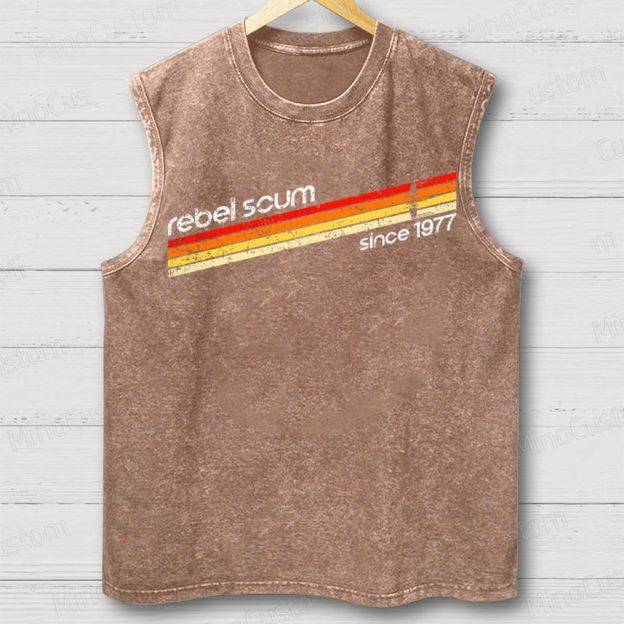 Unisex Rebel Scum 1977 Geek Washed Tank Top