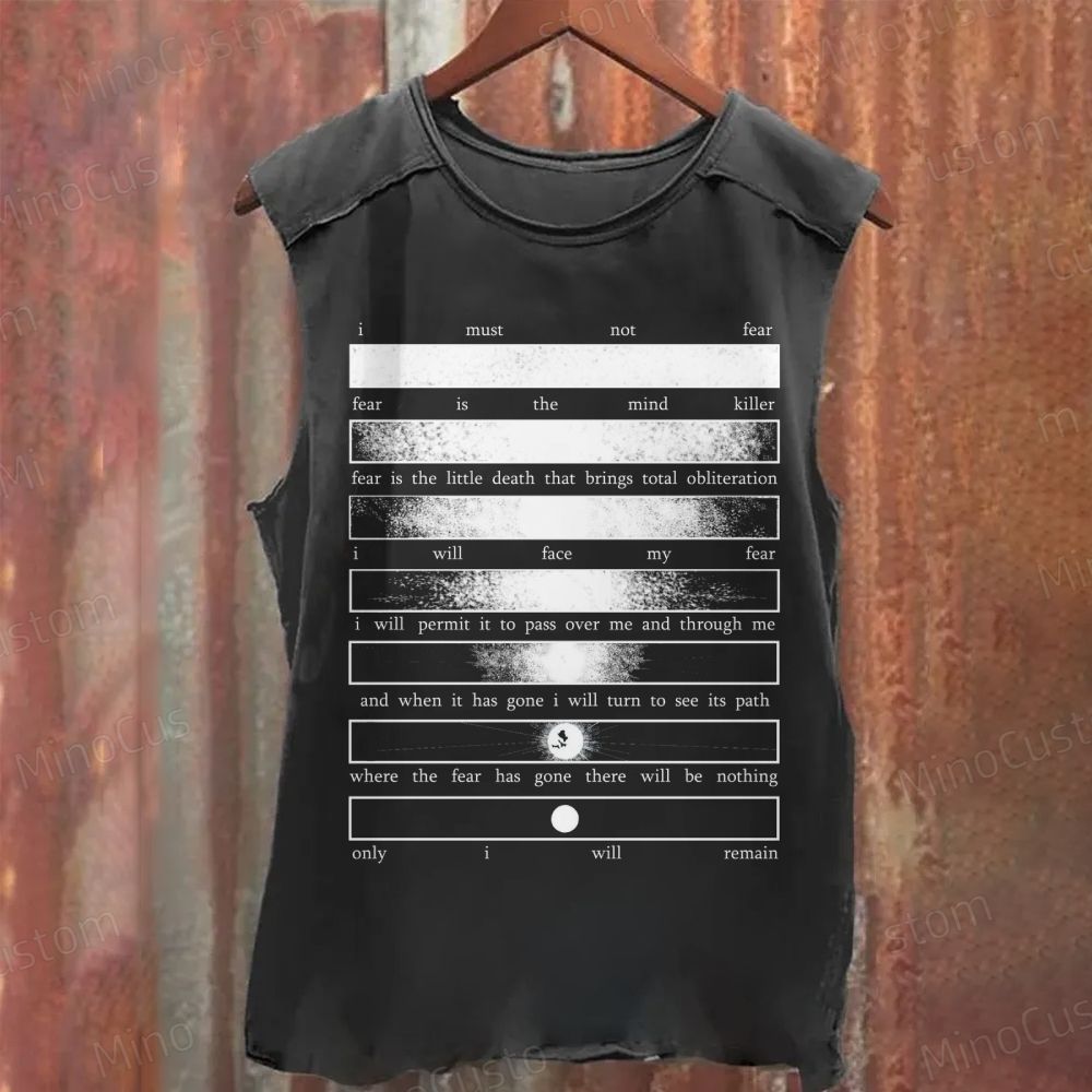 Fear Is the Mind-Killer – Dune Quote Sleeveless Washed Tank Top