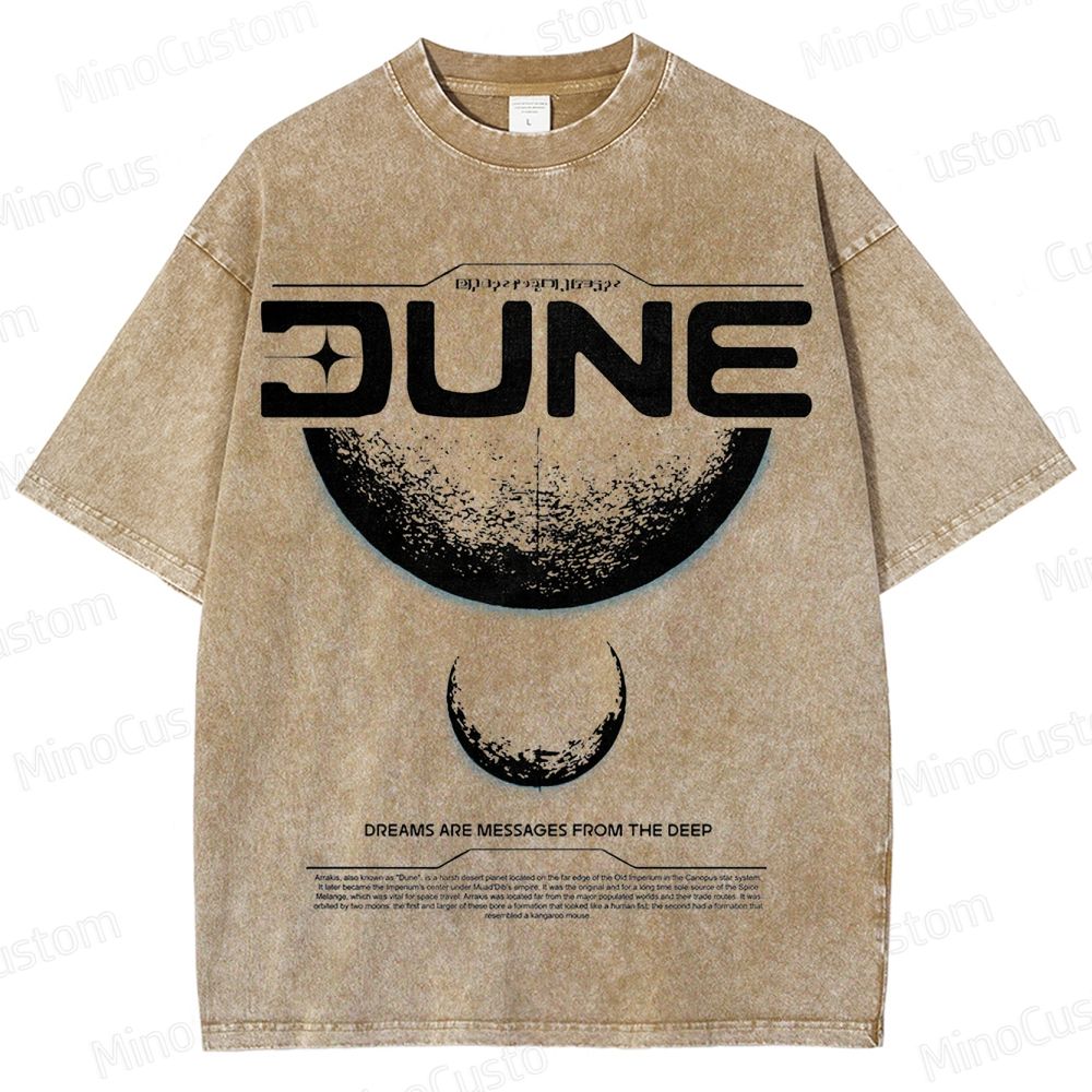 Sci - Fi Quote Dune Graphic Washed T - Shirt