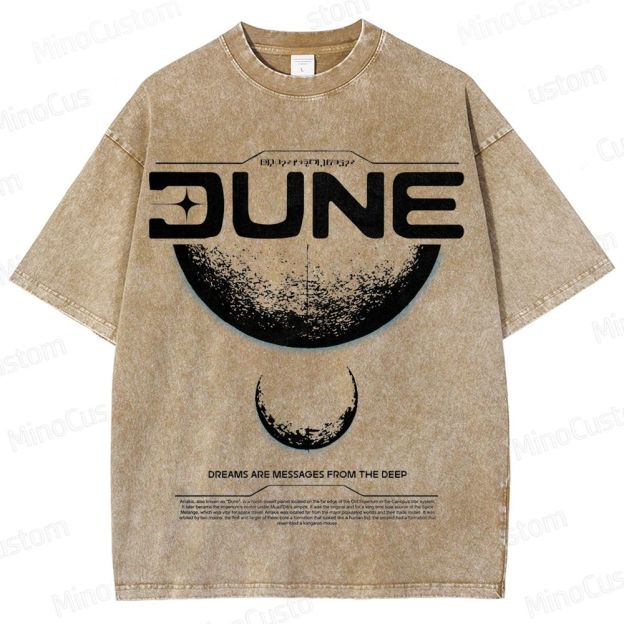 Sci - Fi Quote Dune Graphic Washed T - Shirt
