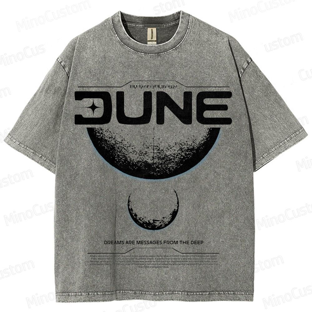 Sci - Fi Quote Dune Graphic Washed T - Shirt