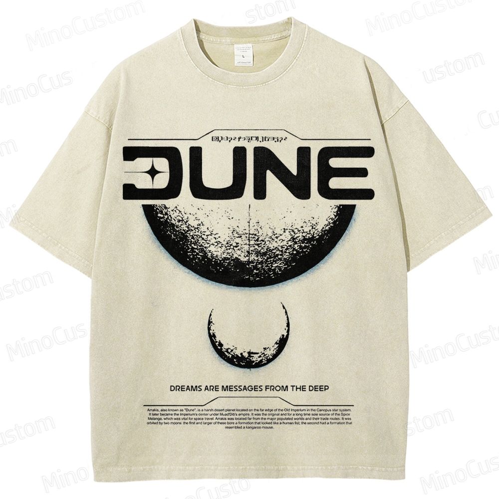 Sci - Fi Quote Dune Graphic Washed T - Shirt