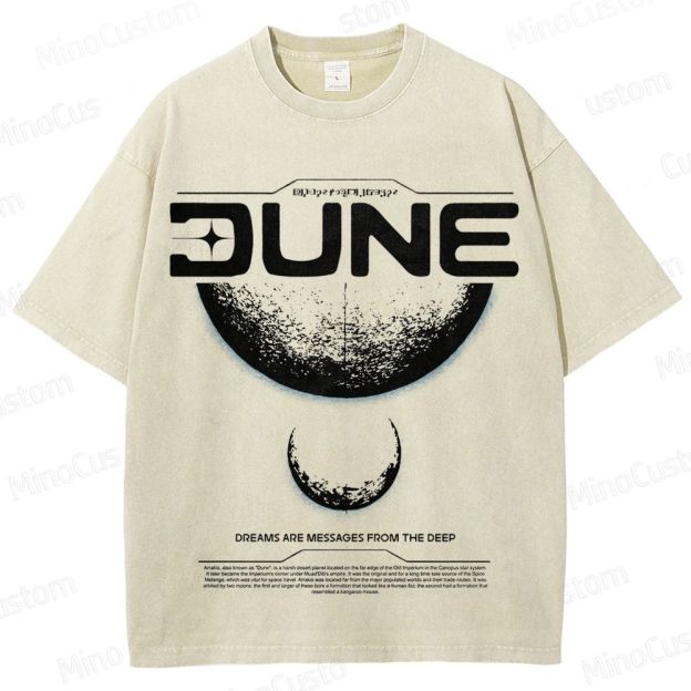 Sci - Fi Quote Dune Graphic Washed T - Shirt