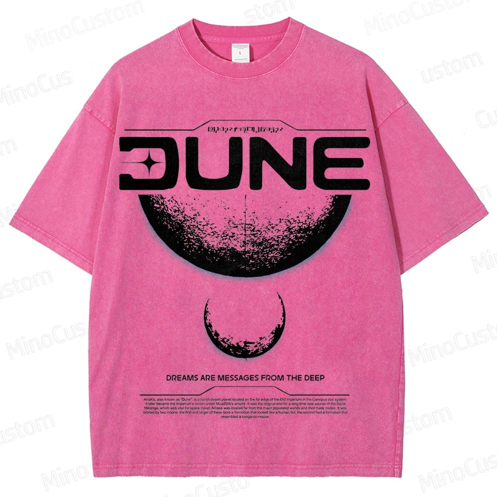 Sci - Fi Quote Dune Graphic Washed T - Shirt