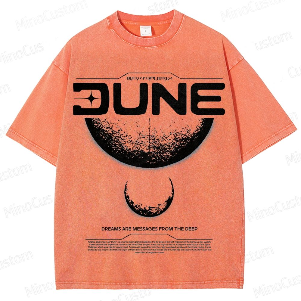 Sci - Fi Quote Dune Graphic Washed T - Shirt