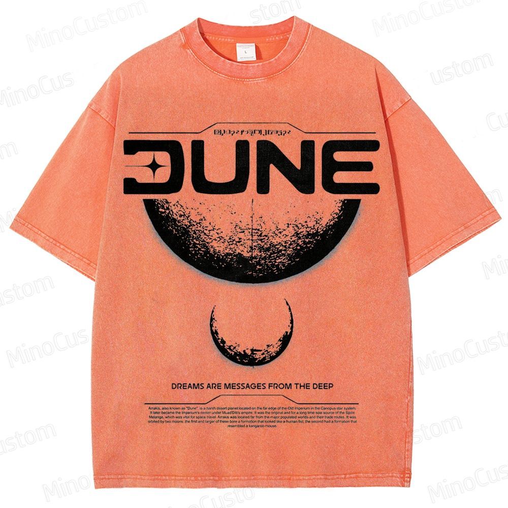 Sci - Fi Quote Dune Graphic Washed T - Shirt