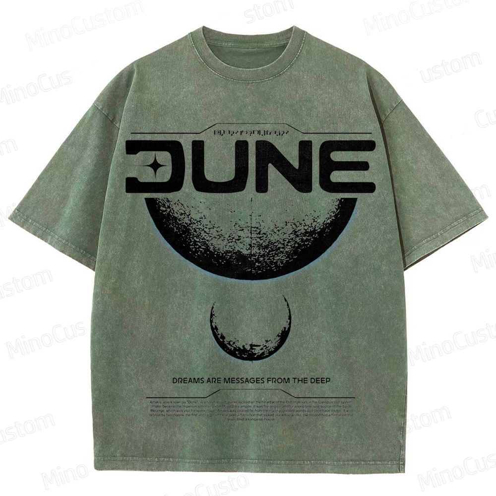 Sci - Fi Quote Dune Graphic Washed T - Shirt
