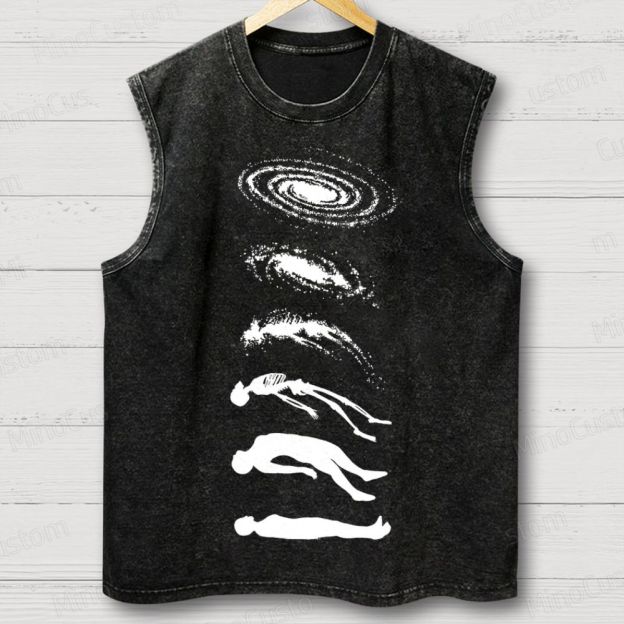 Galaxy & Human Evolution Graphic Washed Tank Top