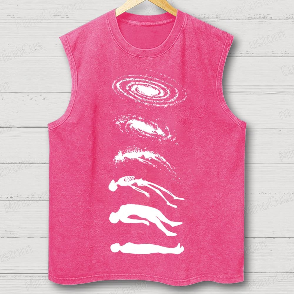 Galaxy & Human Evolution Graphic Washed Tank Top