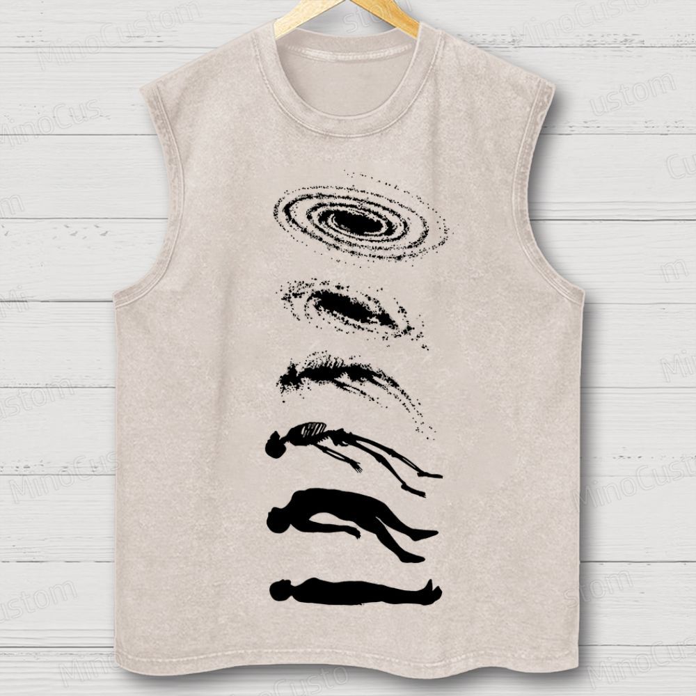 Galaxy & Human Evolution Graphic Washed Tank Top