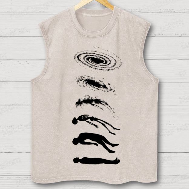 Galaxy & Human Evolution Graphic Washed Tank Top