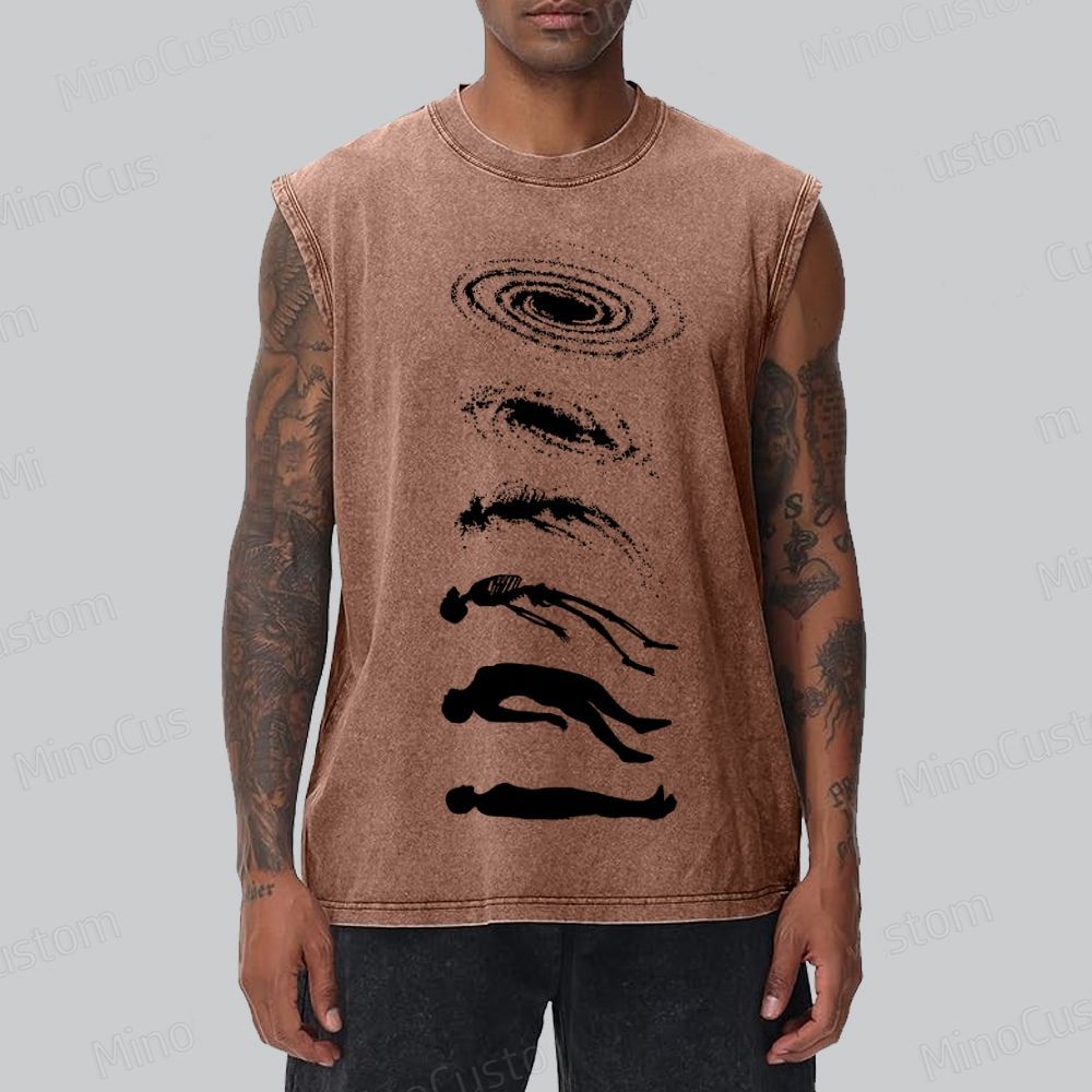 Galaxy & Human Evolution Graphic Washed Tank Top