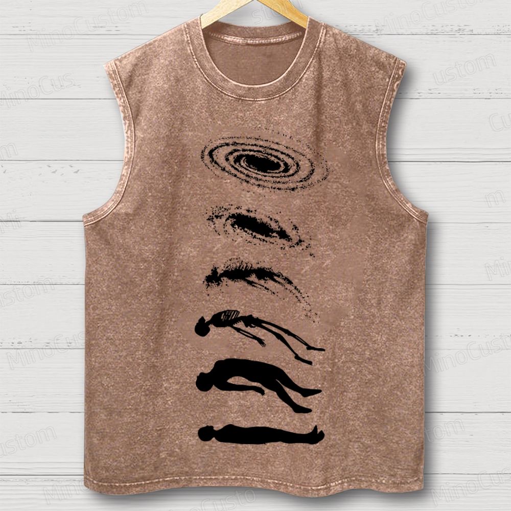 Galaxy & Human Evolution Graphic Washed Tank Top