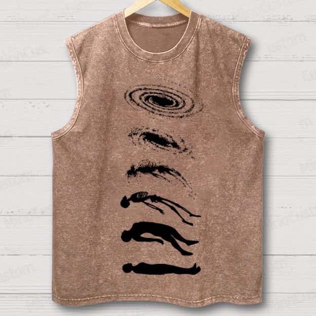 Galaxy & Human Evolution Graphic Washed Tank Top