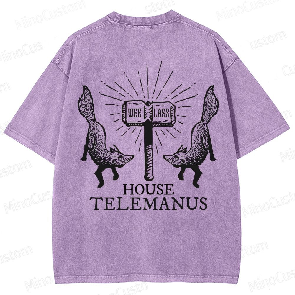 House Telemanus Fox Graphic Washed T - Shirt