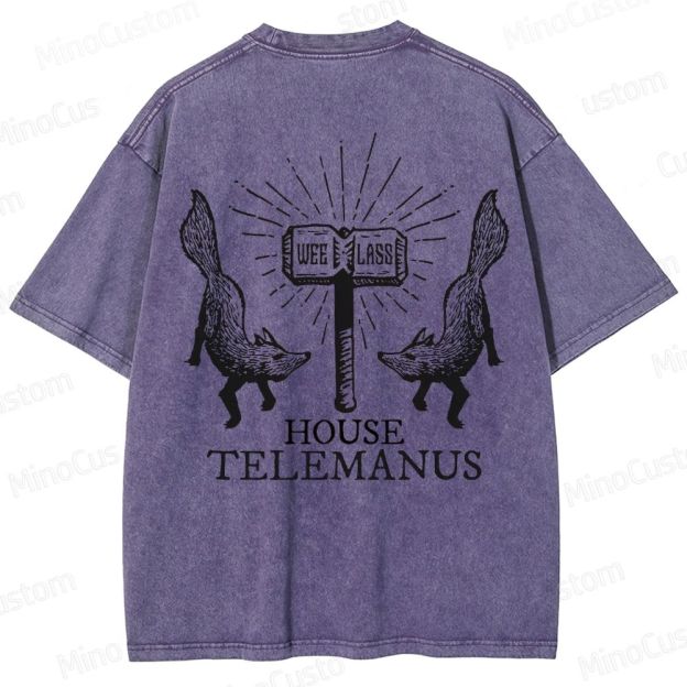 House Telemanus Fox Graphic Washed T - Shirt