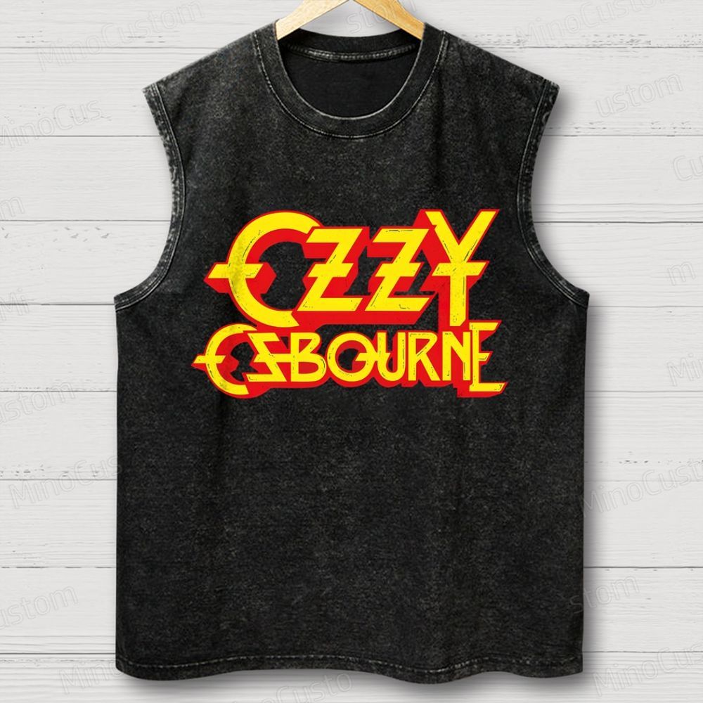 Vintage Logo Band Unisex Washed Tank Top