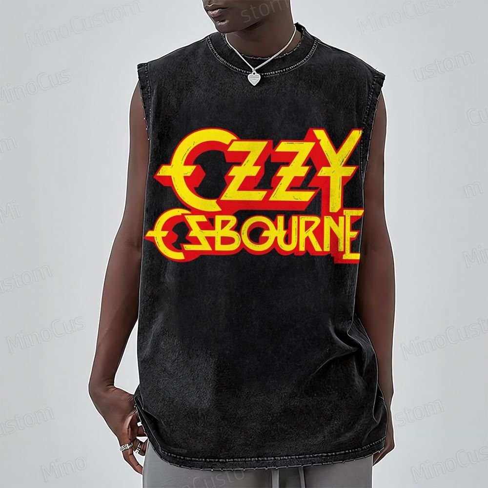 Vintage Logo Band Unisex Washed Tank Top