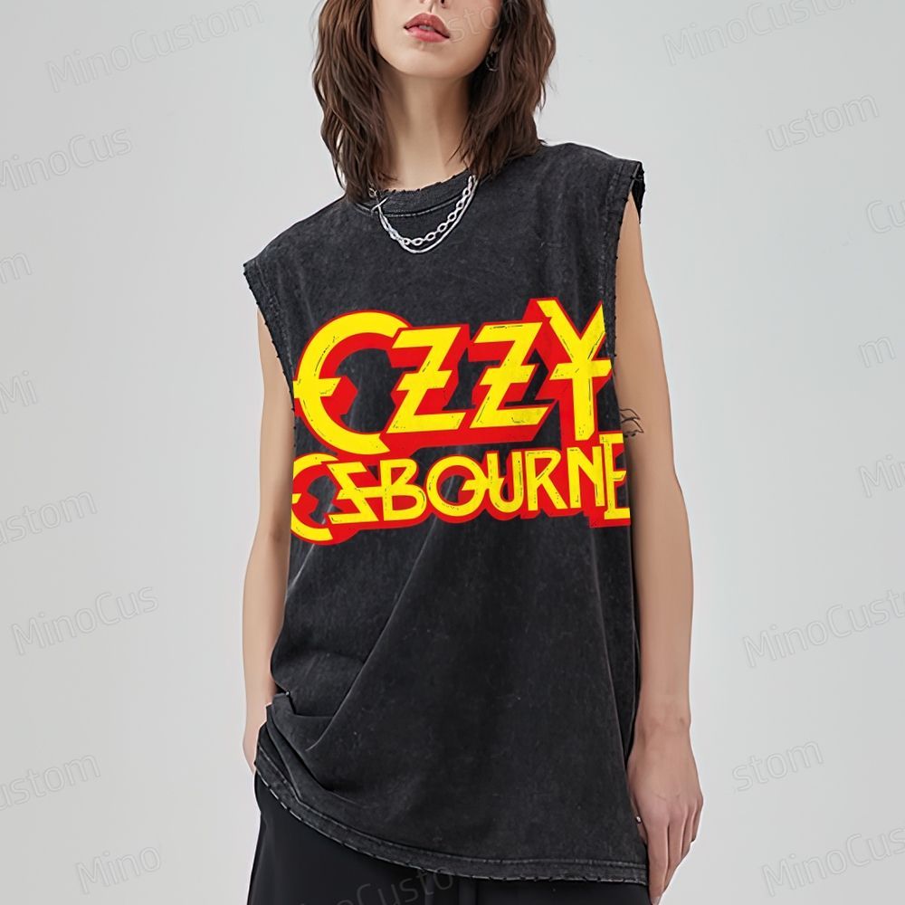 Vintage Logo Band Unisex Washed Tank Top