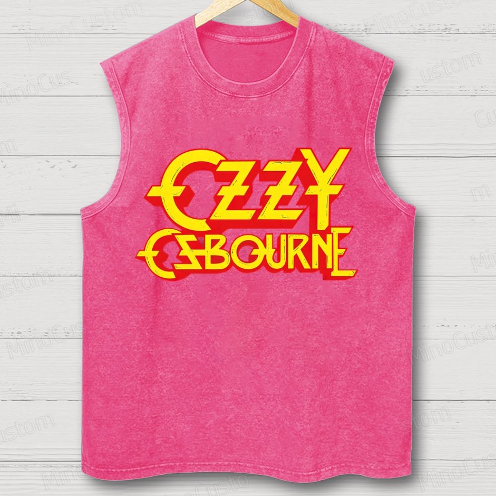 Vintage Logo Band Unisex Washed Tank Top