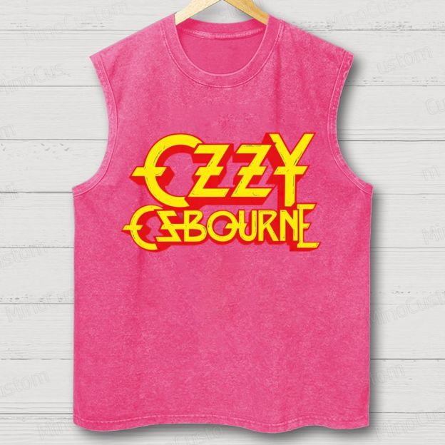 Vintage Logo Band Unisex Washed Tank Top