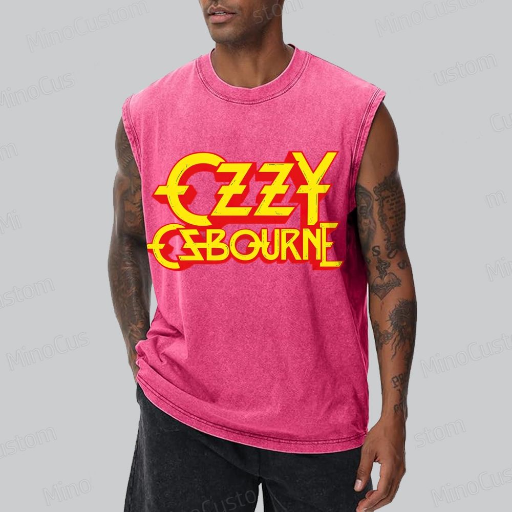 Vintage Logo Band Unisex Washed Tank Top