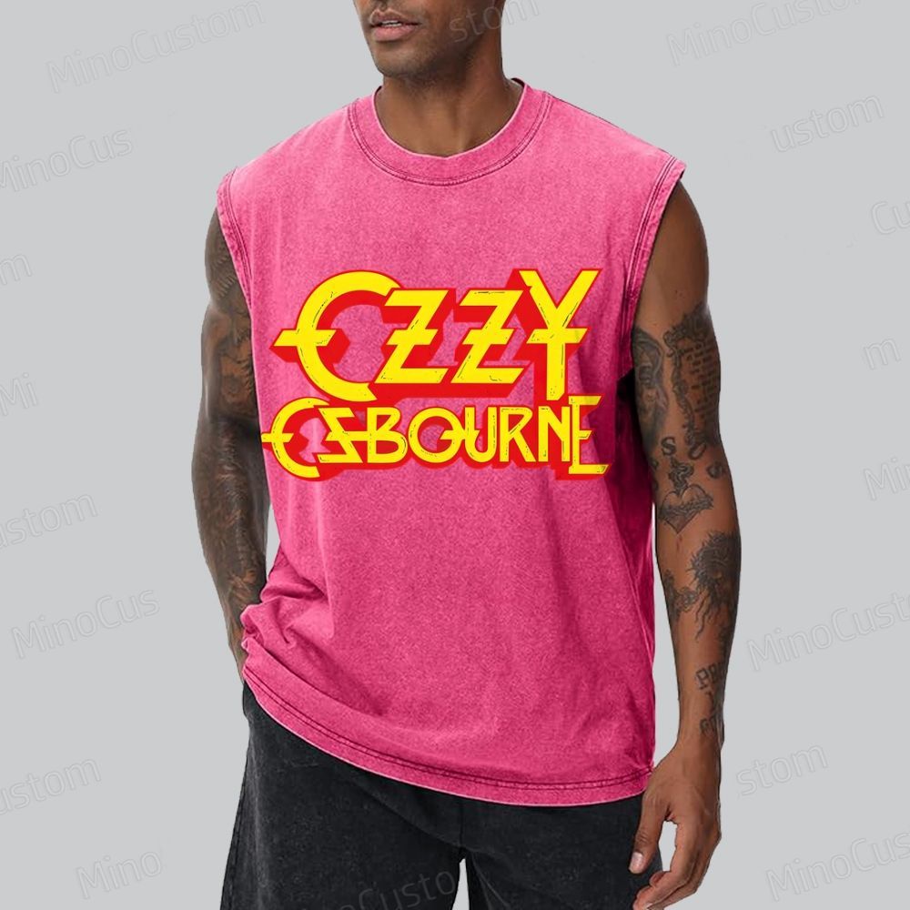 Vintage Logo Band Unisex Washed Tank Top