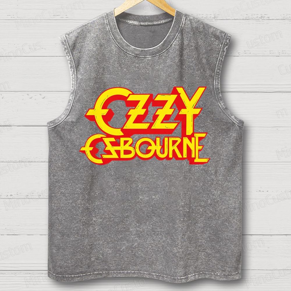 Vintage Logo Band Unisex Washed Tank Top