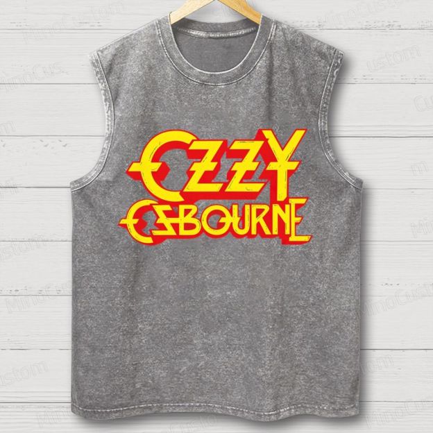 Vintage Logo Band Unisex Washed Tank Top