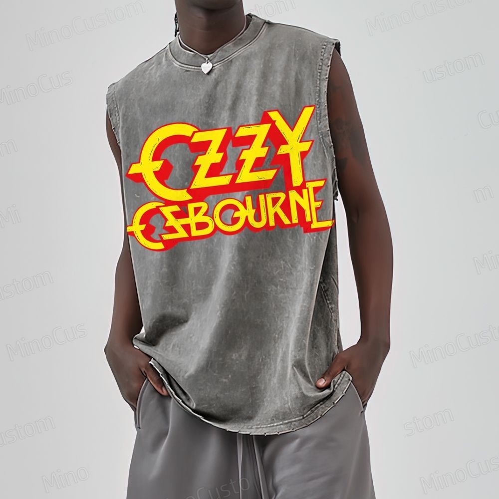 Vintage Logo Band Unisex Washed Tank Top