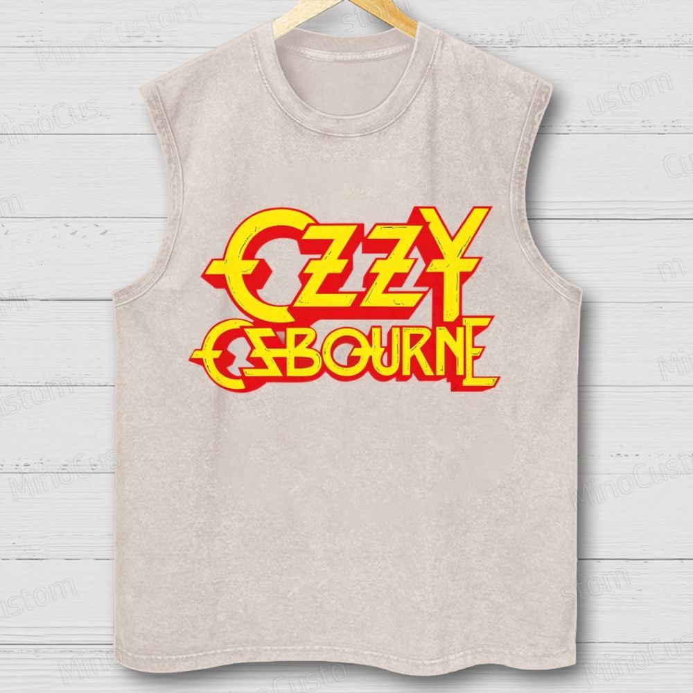 Vintage Logo Band Unisex Washed Tank Top