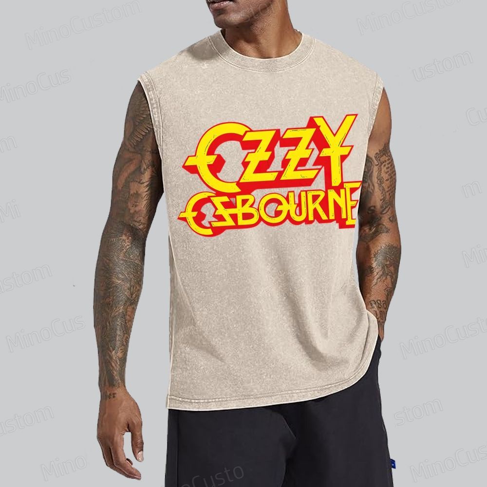 Vintage Logo Band Unisex Washed Tank Top