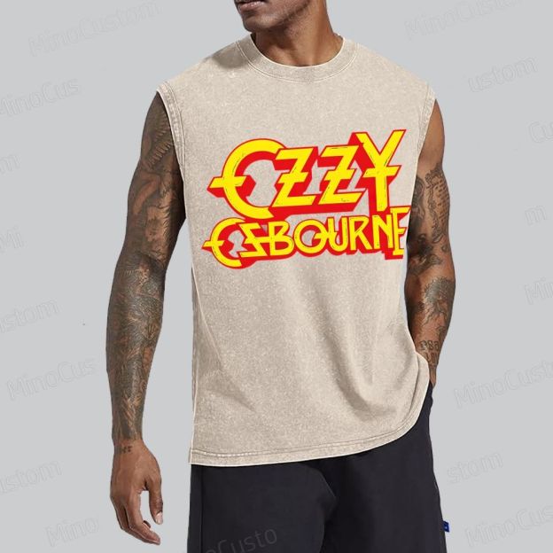 Vintage Logo Band Unisex Washed Tank Top