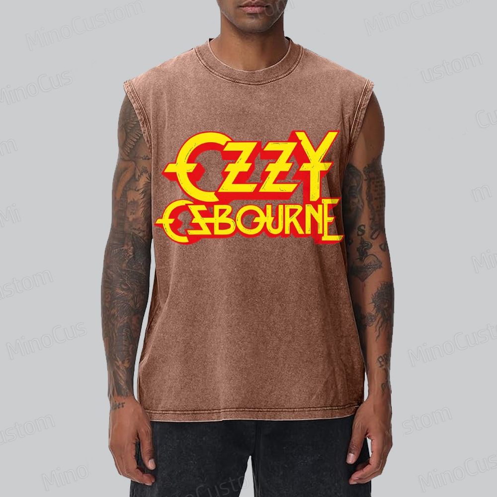 Vintage Logo Band Unisex Washed Tank Top